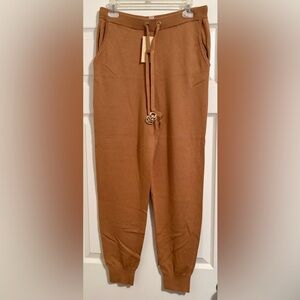 NWT MICHAEL KORS Dark Camel Sweater Jogger Pants